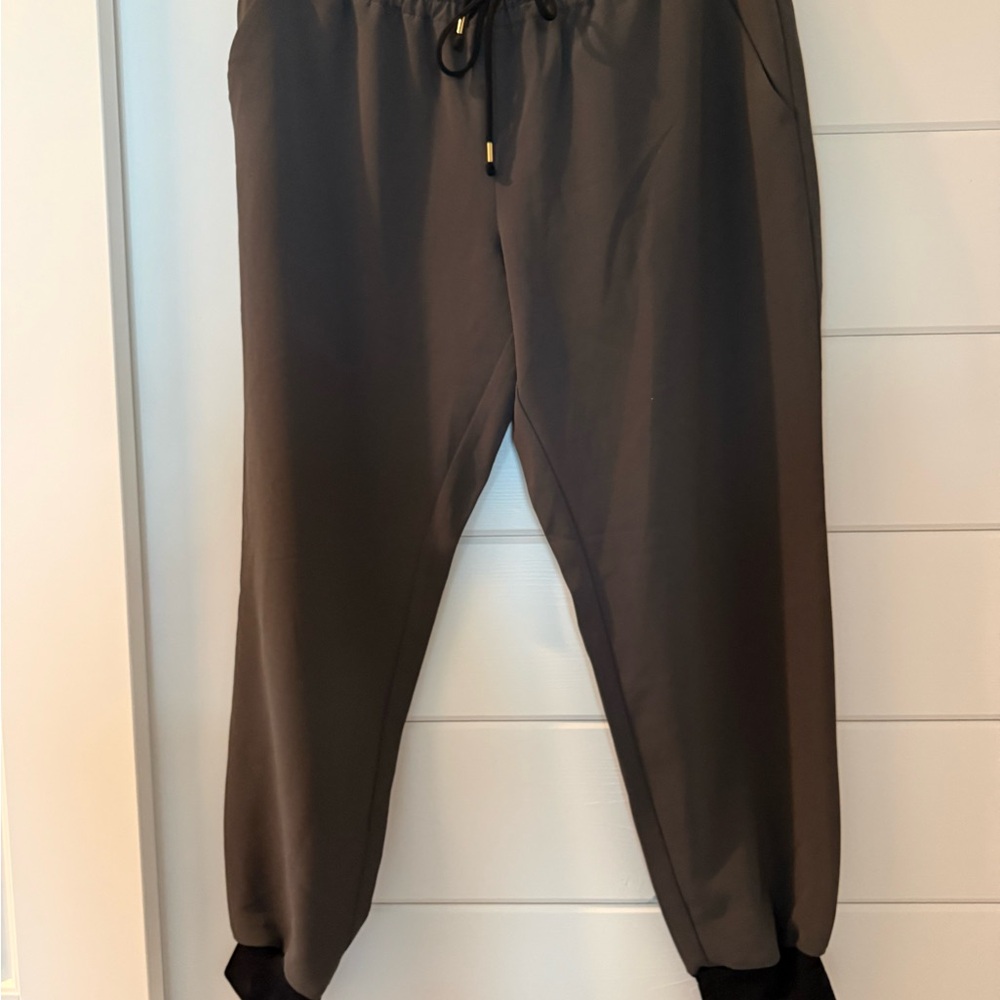 Express Vintage Dark Gray & Black Drawstring Jogger Pants Sz L